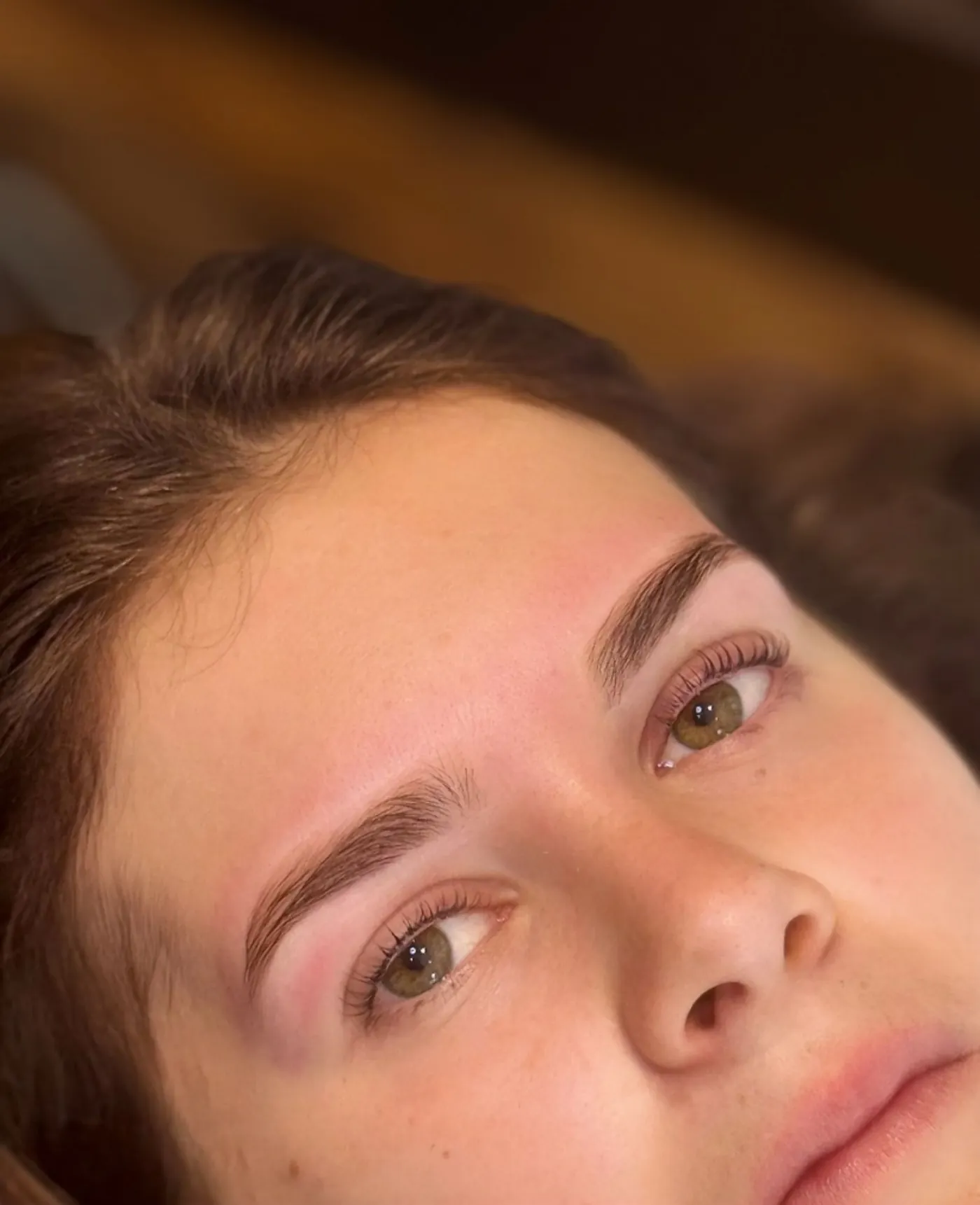 Brow lamination result at Escape Beauty salon in Truro, Cornwall